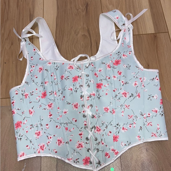 Floral Corset Crop Top - Picture 4 of 4